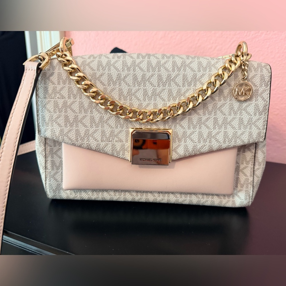 Michael Kors Medium Lita Two Tone logo Bag/ Crossbody